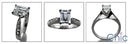 Engagement Emerald 1 Ct center Pave set Cubic Zirconia Cz Ring