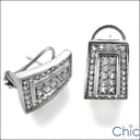 Round Stone 1.5 Clip Cubic Zirconia CZ Earrings