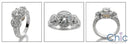 Engagement Round 0.75 Center 1.35 Pave Cubic Zirconia Cz Ring