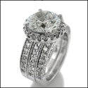 Matching Set 4 Ct Round Halo Pave Double Cubic Zirconia Cz Ring