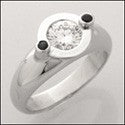 Estate Round 1 Ct Bezel Small Sapphires Cubic Zirconia Cz Ring