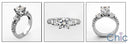 Engagement Brilliant 1 Ct CZ Center Euro Shank Cubic Zirconia Cz Ring