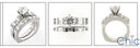 Matching Set Round Center Baguettes 1.4 Ct Euro Shank Cubic Zirconia Cz Ring