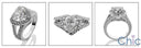 Engagement 3 Ct Heart Shape Halo Cubic Zirconia Cz Ring