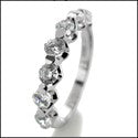 Wedding .70 Round in Share Prong Cubic Zirconia CZ Band 