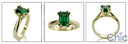 Solitaire Emerald Green Emerald 1 Ct Engagement Cubic Zirconia Cz Ring