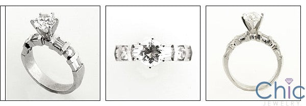 Engagement Round 1 Ct Center Channel Cubic Zirconia Cz Ring