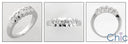 Cubic Zirconia 5 Round Stone Wedding Band 0.50 Total Carat 14 K White Gold