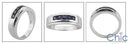 Mens .75 Princess Channel 7.5 MM Cubic Zirconia CZ Wedding Band