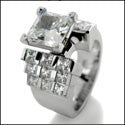 Engagement 12mm 2 Ct Princess Cubic Zirconia Cz Ring