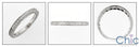 Wedding Engraved Shank Round Pave Cubic Zirconia CZ Band 