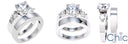 Matching Set 2 Ct Round Center .50 Ring Ct Cubic Zirconia Cz Ring