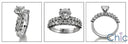 Matching Set 1 Ct Round Center Share Prongs Cubic Zirconia Cz Ring