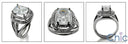 3 Ct Radiant Cushion Cubic Zirconia Triple Halo Engagement 14K White Gold Ring