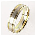 Mens 6MM Two Tone Wedding Comfort Fit Band
