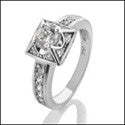 Fine Jewelry 1 Ct Round in Prong Ct Pave Cubic Zirconia Cz Ring