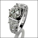 Engagement 1.5 Brilliant Center Channel Princess Cubic Zirconia Cz Ring