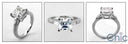 Engagement 1.5 Asscher Ct Channel Set Baguettes Sides Cubic Zirconia 14K WhIte Gold Ring
