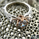 Estate 0.75 Round Center Two Tone Rose Gold Cubic Zirconia 14K Ring