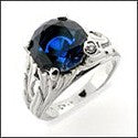 Anniversary 5 Ct Sapphire Round Stone Cubic Zirconia Cz Ring