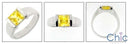 Solitaire Canary 1.5 Princess in Channel Cubic Zirconia Cz Ring