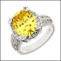 Estate 6 Ct Canary Oval Cubic Zirconia Cz Ring