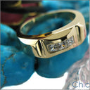 Mens .45 Princess in Channel Cubic Zirconia CZ Wedding Band