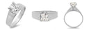 Cubic Zirconia Princess Solitaire 1 Carat Ring