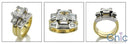 Matching Set 2 Ct Radiant Center Channel Baguettes in Two Tone Cubic Zirconia Cz Ring