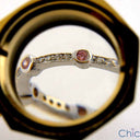 Eternity Pink Bezel Ct Pave Stackable Cubic Zirconia Cz Ring