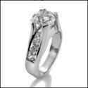 Engagement 1 Ct Round Center Channel Princess Bridge Cubic Zirconia Cz Ring