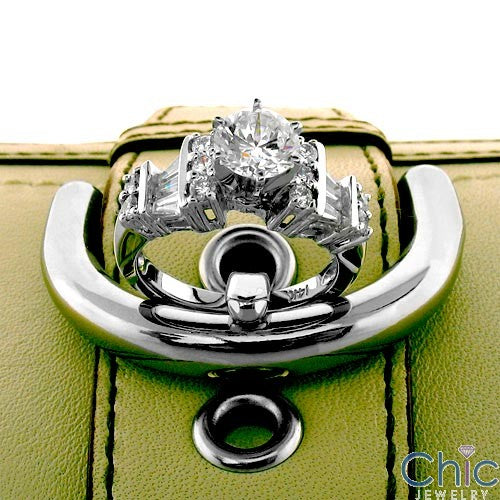 Engagement Round 1 Ct Center CZ Channel Set Cubic Zirconia Cz Ring