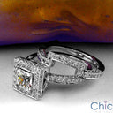 Matching Set 1 Ct Princess Center Pave Fitted Cubic Zirconia Cz Ring