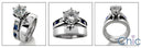 Matching Set 1.5 Round Center Sapphire Channel No Stone Cubic Zirconia Cz Ring