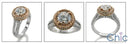Engagement 1 Ct Round Center Rose Gold Top Pave Cubic Zirconia Cz Ring
