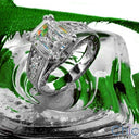 Estate 3 Ct Emerald Antique Style Milligree Ct Pave Cubic Zirconia Cz Ring