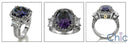 Estate 5 Ct Oval Amethyst Halo Cubic Zirconia Cz Ring