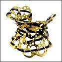 18K Yellow Gold Cuff Cubic Zirconia CZ Bracelet