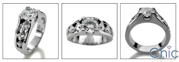 Engagement 1 Ct Round Princess on Cubic Zirconia Cz Ring