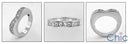 Wedding Heart Shaped Cubic Zirconia CZ Band 