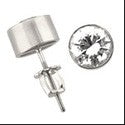 Round 2 Ct Bezel Set Screw Backs Cubic Zirconia CZ Earrings