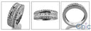 Lady's Wedding Band High Quality CZ  Princess Channel Set With Pave Cubic Zirconia 14K W Gold