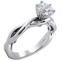 Solitaire .85 Ct Round Center Infinity Style Cubic Zirconia 14k White Gold Ring