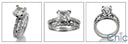 Matching Set 1 Ct Princess Ct Round Stone Eternity Cubic Zirconia Cz Ring