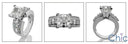Engagement 3 Ct Princess Center Pave Channel Cubic Zirconia Cz Ring