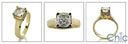 Engagement 1 Ct Cushion Lucida Yellow Gold Cubic Zirconia Cz Ring