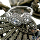 Anniversary Round Bezel Halo Cubic Zirconia Cz Ring