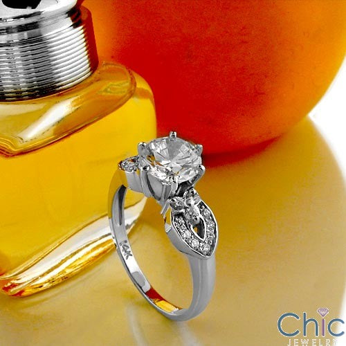 Engagement 1.75 TCW Round CZ Cubic Zirconia Cz Ring