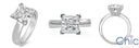 Solitaire Princess Cut CZ 2.5 Carat Ring White Gold
