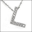 Cubic Zirconia Cz Letter L Pendant Initial Pendant